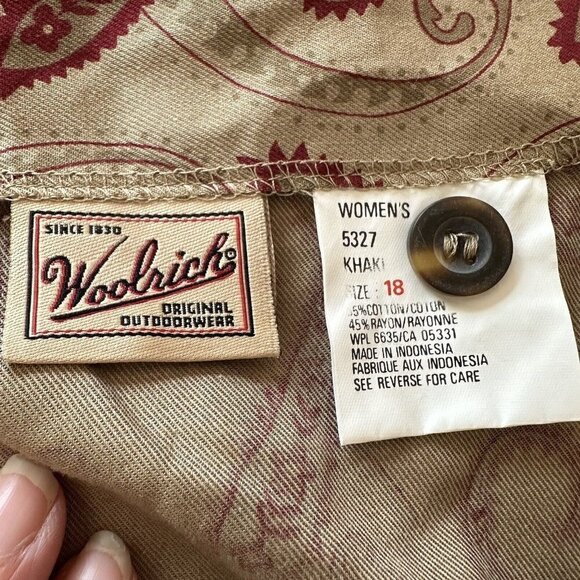 Woolrich Boho Gypsy Vintage Paisley Button Side Faux Wrap Long MIDI Skirt Sz 18 - Picture 8 of 10